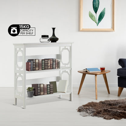 Sarantino Laurel 3-Tier Bookshelf Display Rack in White - Image 9