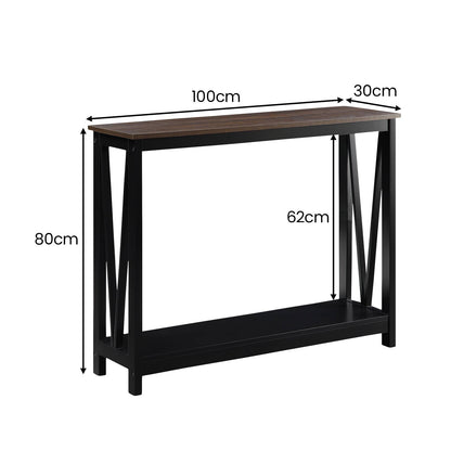 Sarantino Cielo 2-Tier Console Table Dark Walnut - Image 2