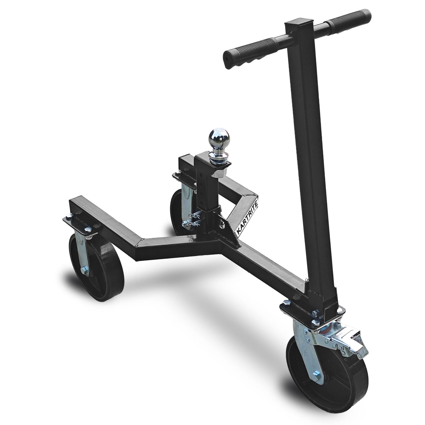 Kartrite Trailer Dolly Adjustable 2in Hitch Ball 1500kg Tongue Weight Capacity w/8in Swivel Wheels Steel Trailer Mover - Image 2
