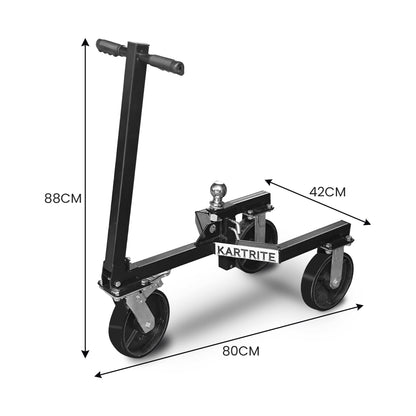Kartrite Trailer Dolly Adjustable 2in Hitch Ball 1500kg Tongue Weight Capacity w/8in Swivel Wheels Steel Trailer Mover - Image 3