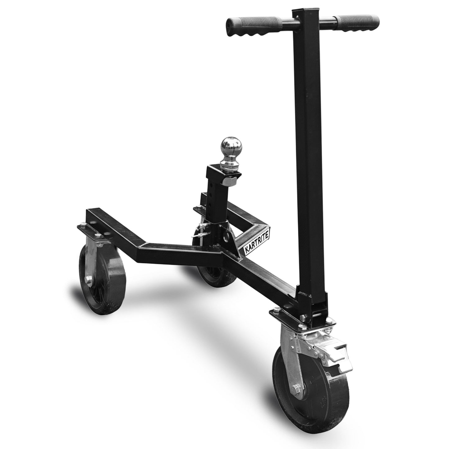 Kartrite Trailer Dolly Adjustable 2in Hitch Ball 1500kg Tongue Weight Capacity w/8in Swivel Wheels Steel Trailer Mover - Image 9