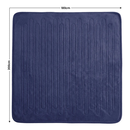 Laura Hill XL Electric Heated Blanket Throw Soft Coral Fleece with 10 Heat Settings - Blue - Image 3