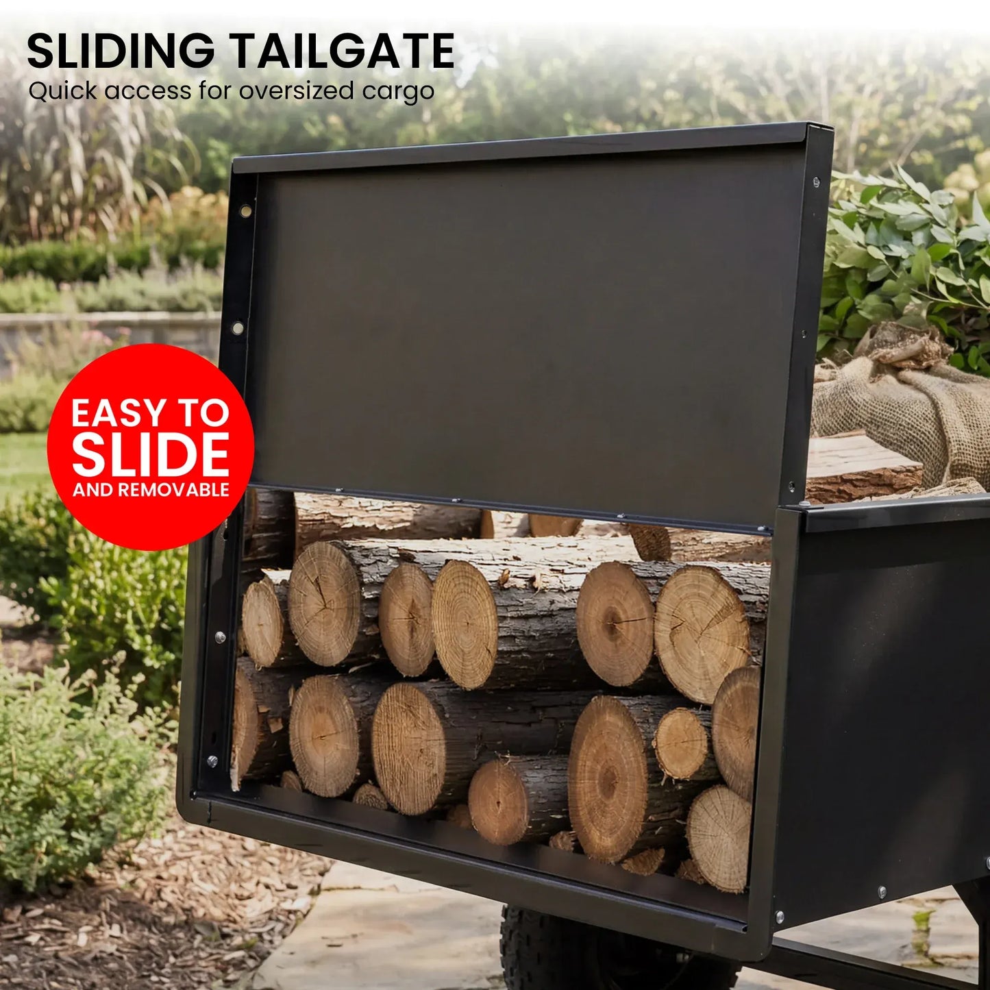 Kartrite 816kg Heavy-Duty Steel Dump Cart with Quick-Release Dumping Handle - Image 4
