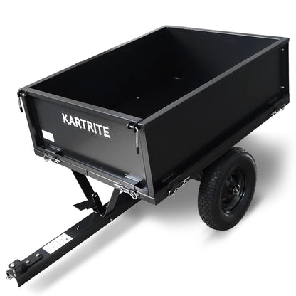 Kartrite Heavy Duty Dump Cart 270kg Capacity Pneumatic Tyres Quick Release Pedal Removable Tailgate Trailer for Garden - Image 4