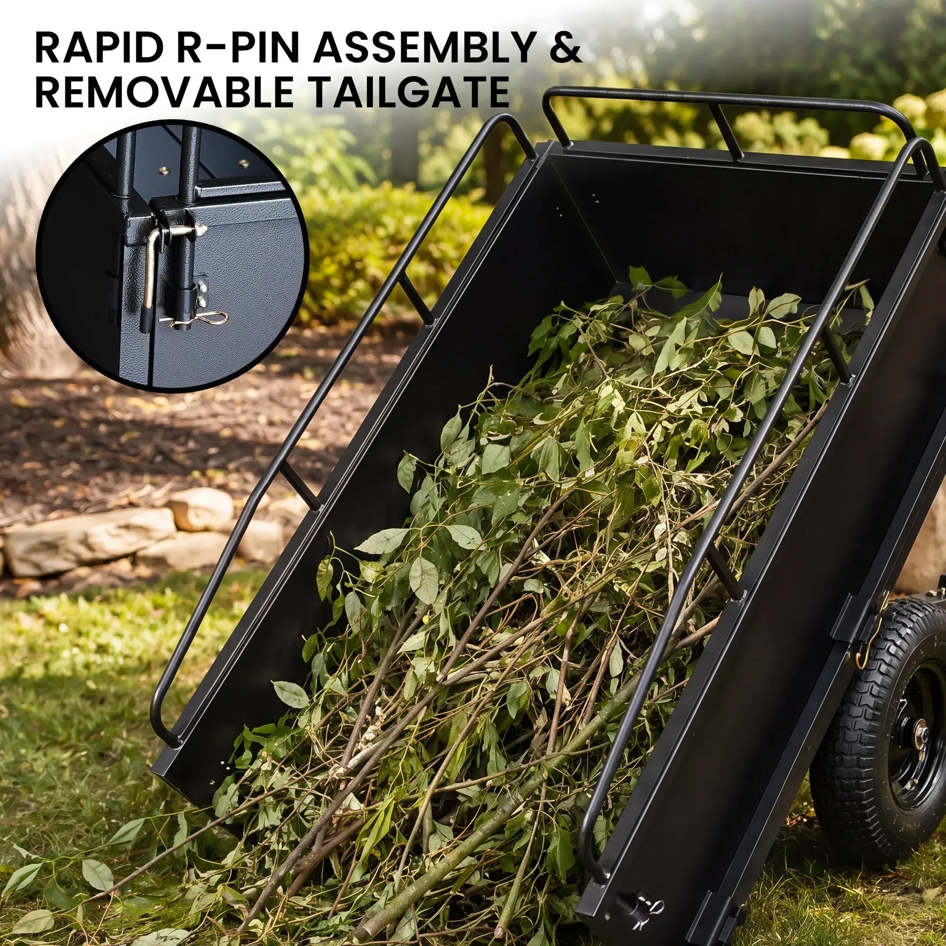 Kartrite 430kg Heavy Duty Steel Dump Cart with Foot Pedal Dumping System - Image 4