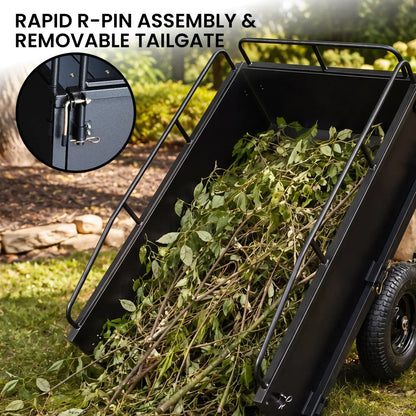 Kartrite 430kg Heavy Duty Steel Dump Cart with Foot Pedal Dumping System - Image 4
