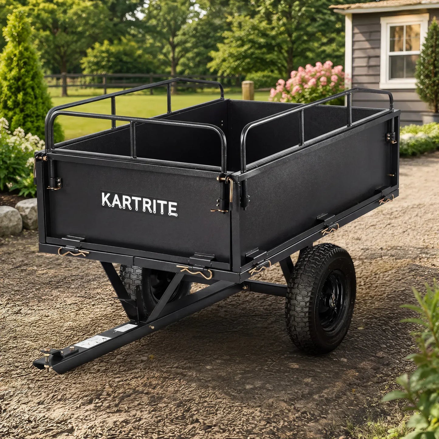 Kartrite 430kg Heavy Duty Steel Dump Cart with Foot Pedal Dumping System - Image 9