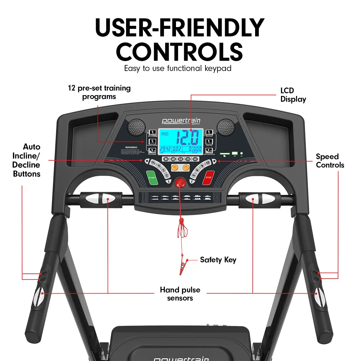 Powertrain K200 Electric Treadmill Folding Home Gym Running  Machine - Image 7