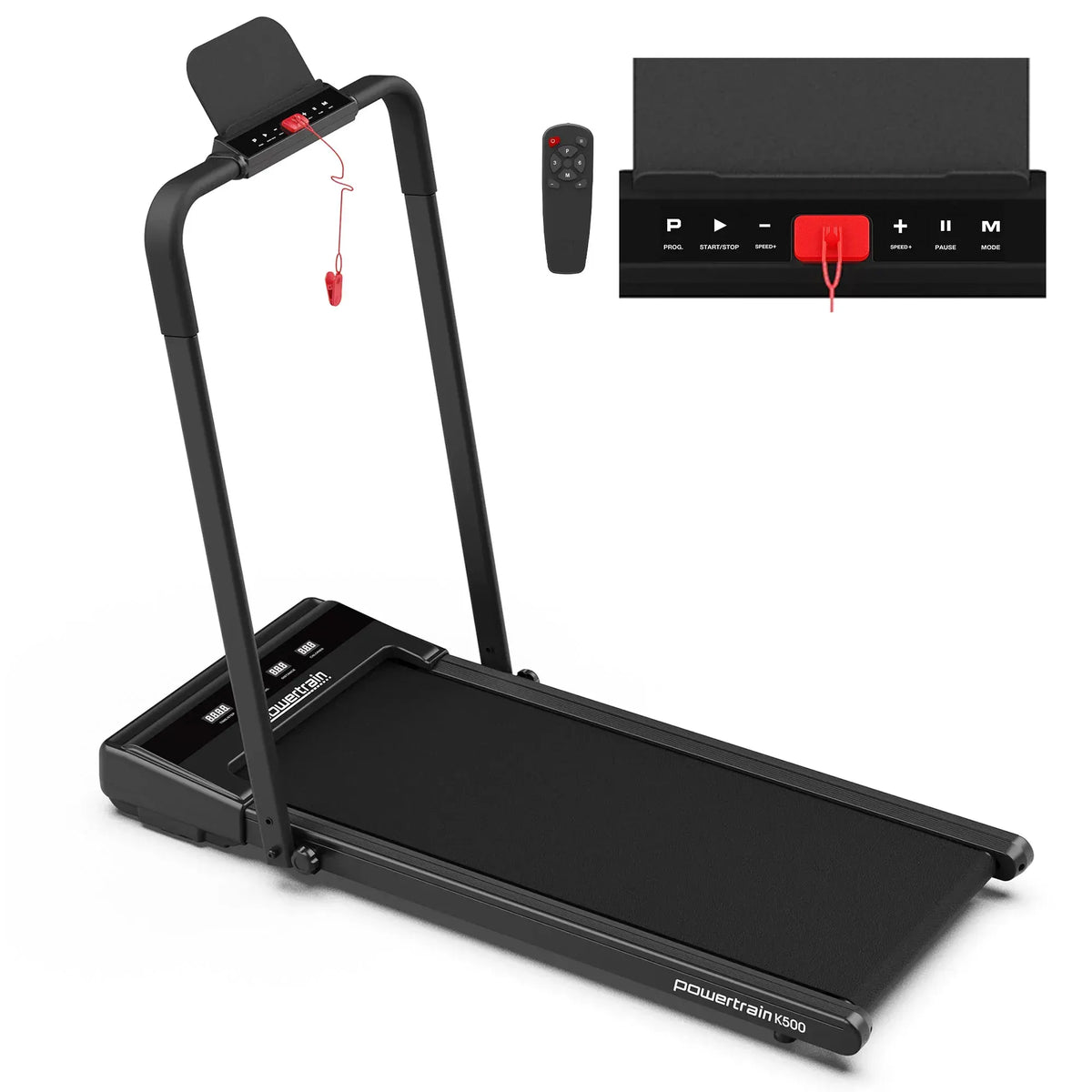 Powertrain K500 Walking Pad Treadmill 2 in 1 Foldable Walking & Running Machine w/2.5HP Motor Dual LED Displays 2 Level - Image 6
