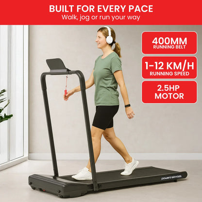 Powertrain K500 Walking Pad Treadmill 2 in 1 Foldable Walking & Running Machine w/2.5HP Motor Dual LED Displays 2 Level - Image 9