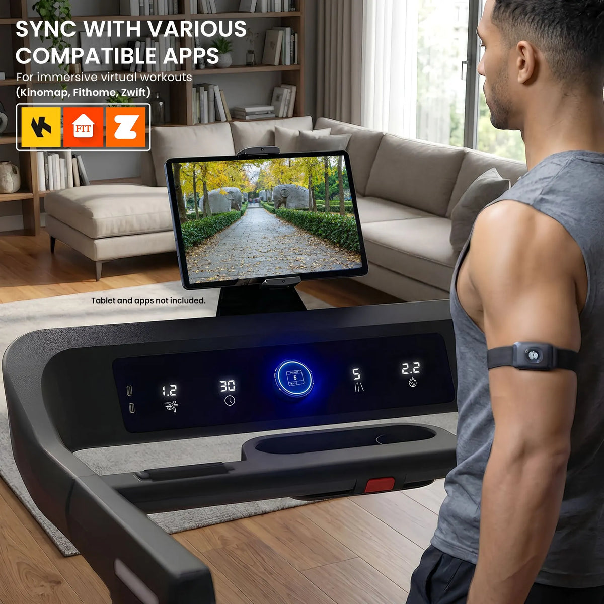Powertrain V500 3hp Foldable Treadmill Cardio Running Automatic Incline Machine - Image 7