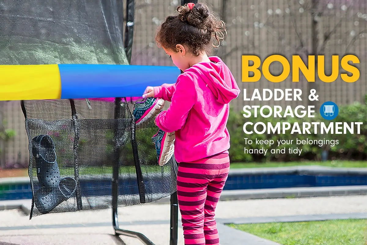 Kahuna 8ft Outdoor Rainbow Trampoline For Kids And Children Suited For Fitness Exercise Gymnastics With Safety Enclosure - Image 7