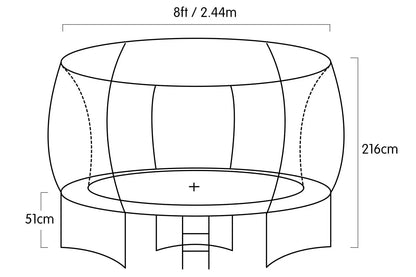 Kahuna 8ft Outdoor Rainbow Trampoline For Kids And Children Suited For Fitness Exercise Gymnastics With Safety Enclosure - Image 8