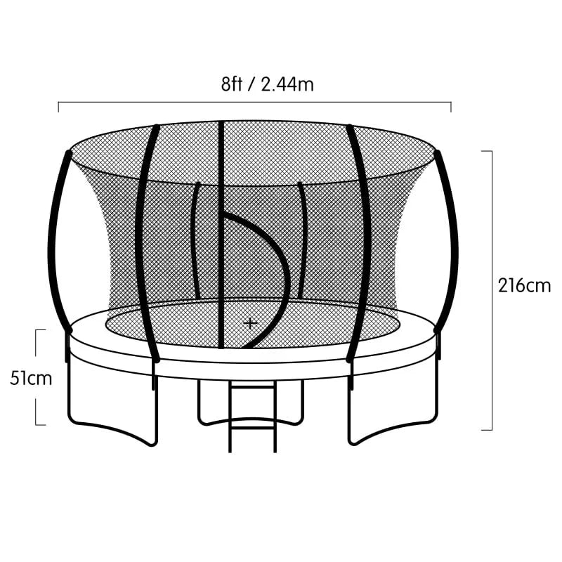 Kahuna 8ft Outdoor Trampoline Kids Children With Safety Enclosure Mat Pad Net Ladder Basketball Hoop Set - Rainbow - Image 8