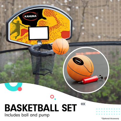 Kahuna 8ft Outdoor Trampoline Kids Children With Safety Enclosure Mat Pad Net Ladder Basketball Hoop Set - Rainbow - Image 9