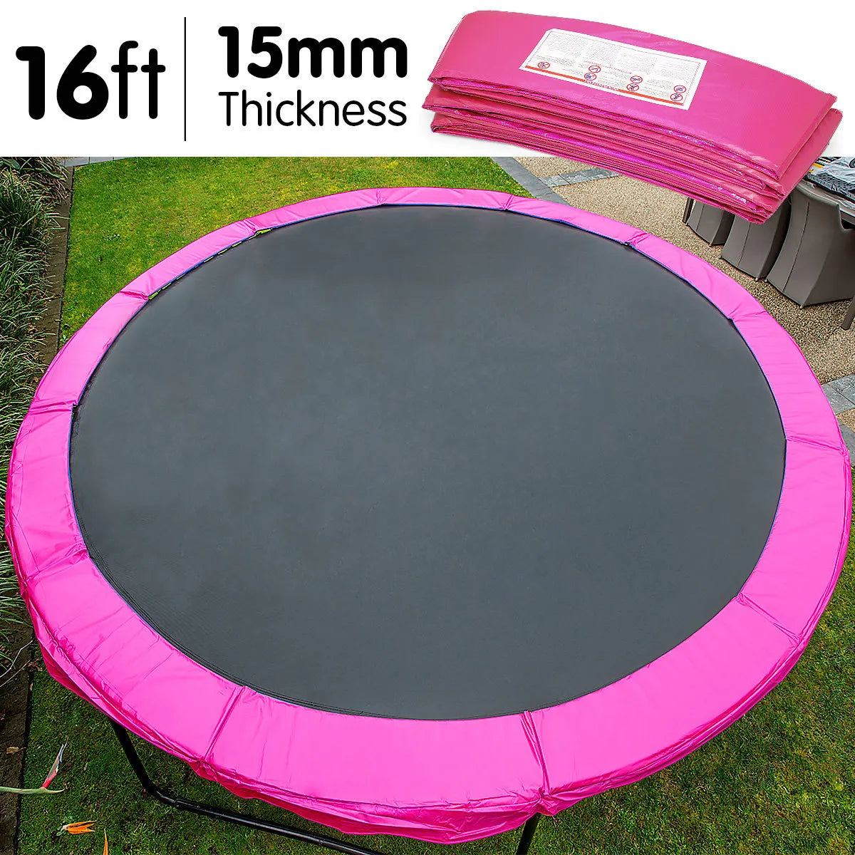 Kahuna 16ft Trampoline Replacement Pad Round - Pink - Image 3