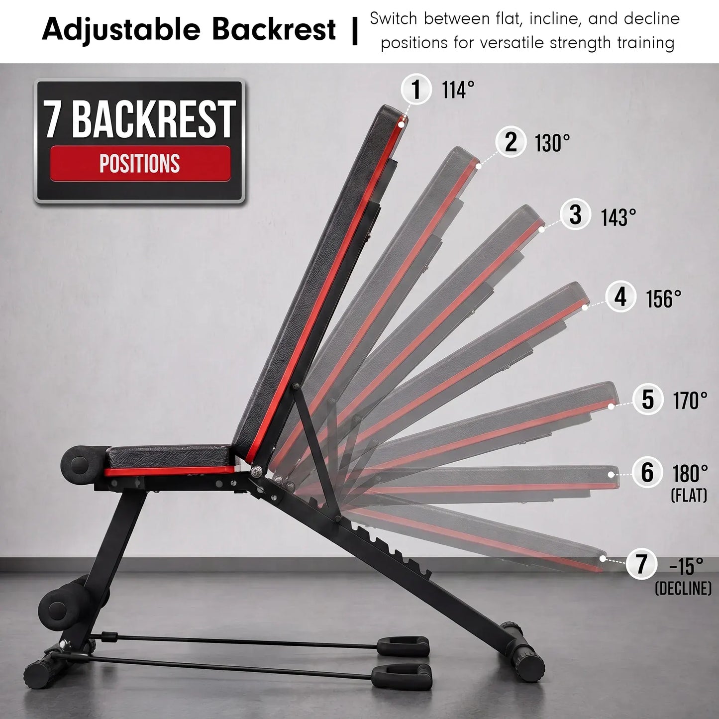 Powertrain Adjustable Weight Bench with Incline Decline And 7 Backrest Positions - Image 6