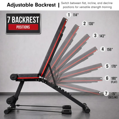 Powertrain Adjustable Weight Bench with Incline Decline And 7 Backrest Positions - Image 6