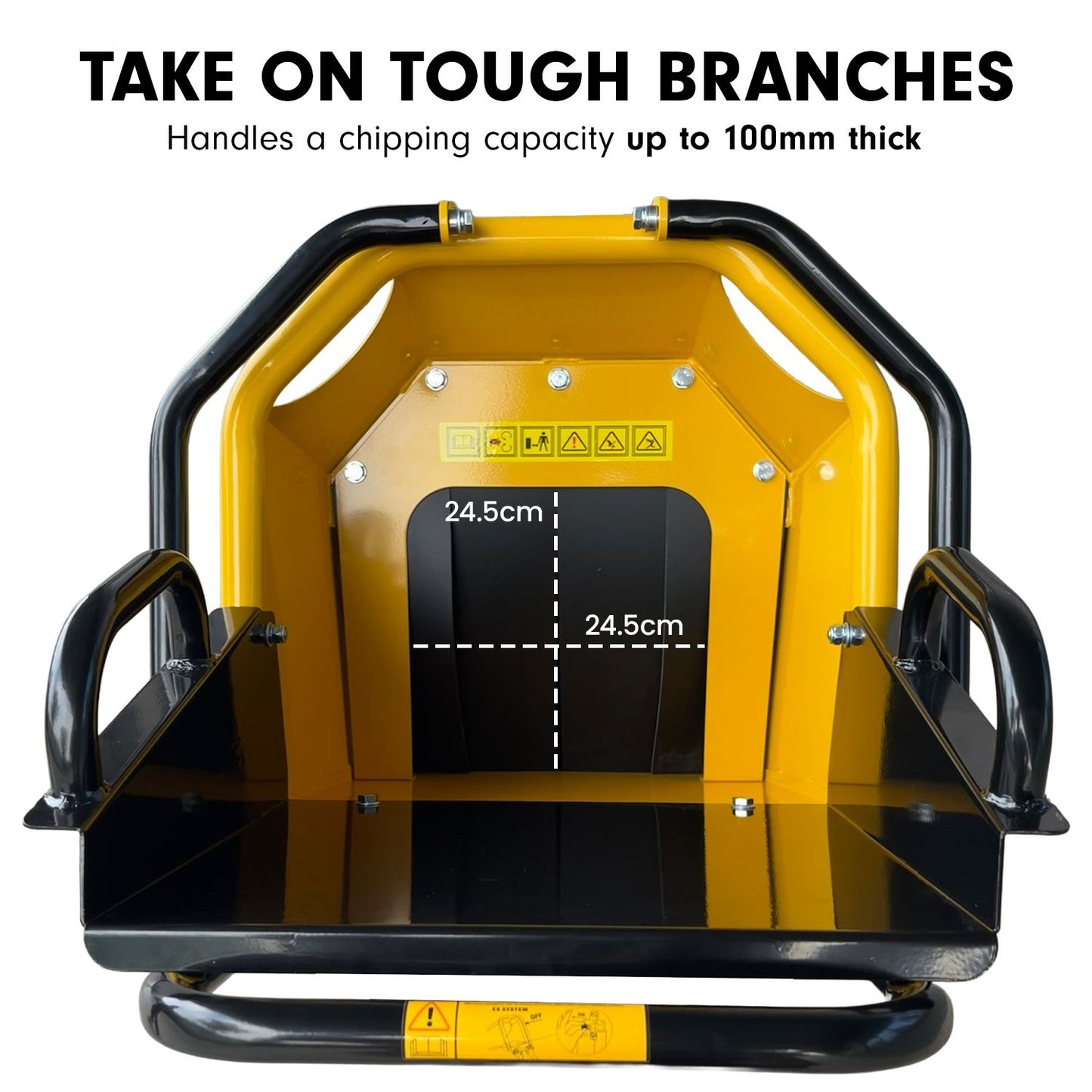 Ducar 70p 3600 Rpm Yellow Black Wood Chipper Shredder Mulcher Grinder Recoil & Electrical Starting System 100mm Capacity Ohv 4-stroke Engine 212cc Unleaded Petrol - Image 5
