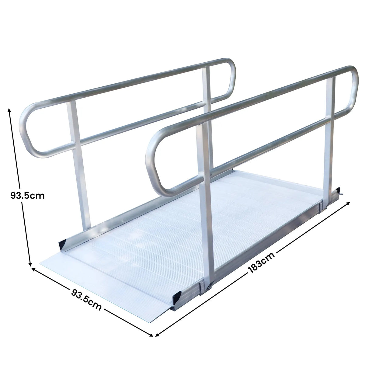 Kartrite 6ft Portable Aluminium Mobility Threshold Access Wheelchair Ramp with Handrails - Image 5
