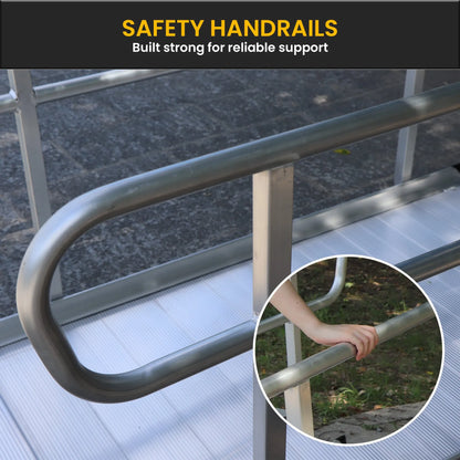Kartrite 6ft Portable Aluminium Mobility Threshold Access Wheelchair Ramp with Handrails - Image 6