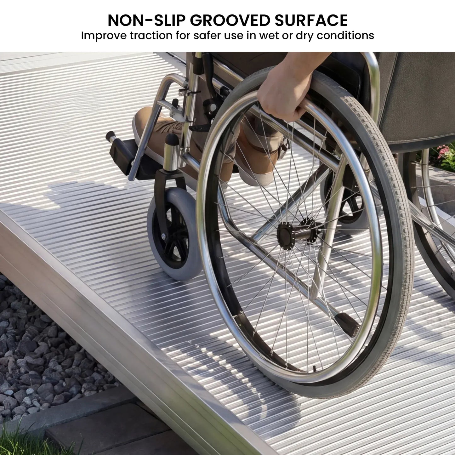 Kartrite 8ft Aluminium Wheelchair Ramp 380kg Capacity 93.5cm Width - Image 5