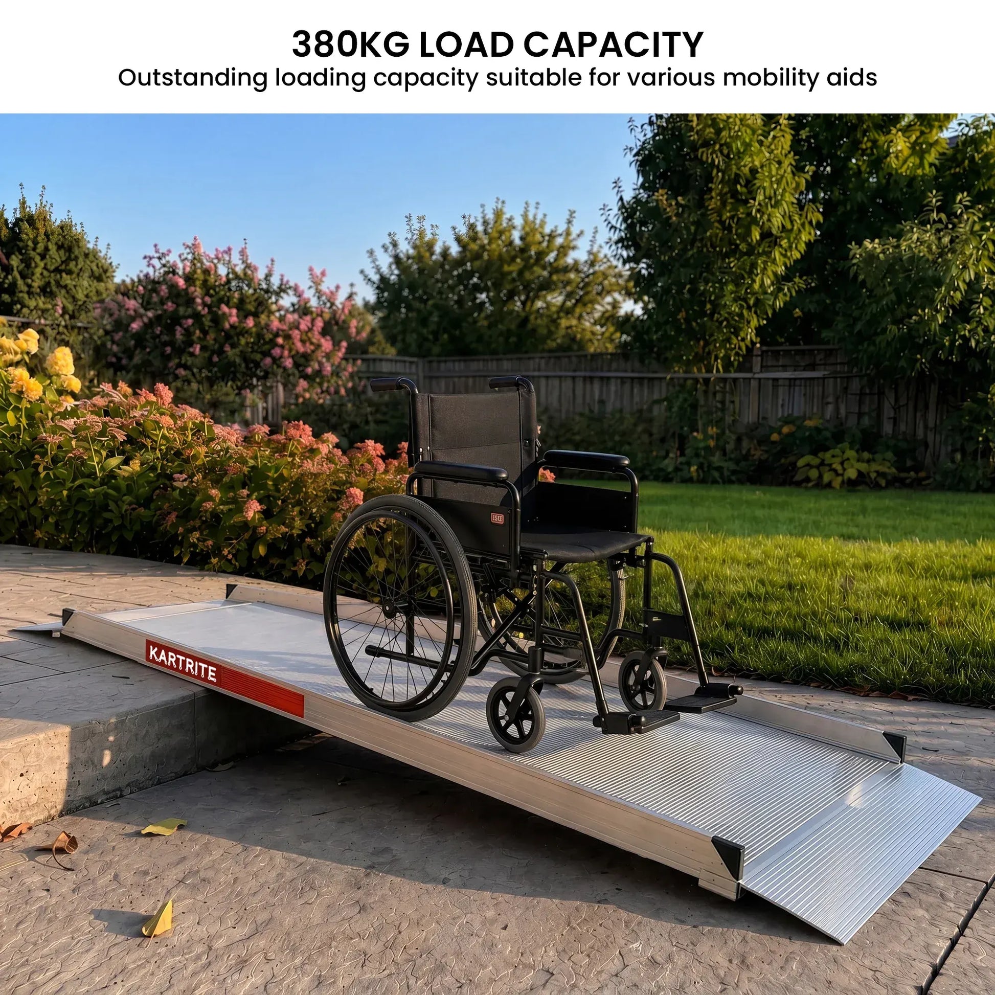 Kartrite 8ft Aluminium Wheelchair Ramp 380kg Capacity 93.5cm Width - Image 6