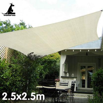 Wallaroo Waterproof Outdoor Shade Sail Sun Cloth Square 2.5x2.5M - Image 5