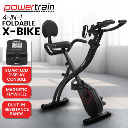 Powertrain 135E 4-in-1 Foldable X-Bike with LCD Display and Resistance Bands - Image 3
