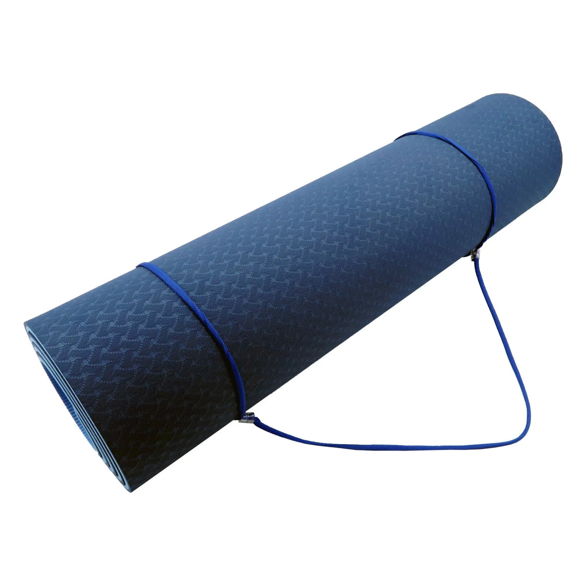 Powertrain TPE Yoga Exercise Mat Home Gym Pilates Fitness 8mm Thick in Dark Blue - Image 5