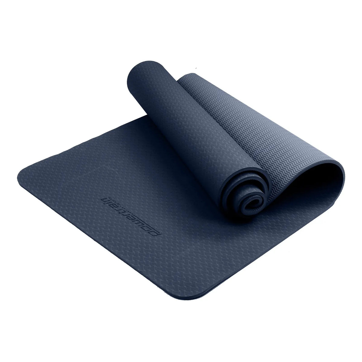 Powertrain Eco-friendly Dual Layer 6mm Yoga Mat | Navy | Non-slip Surface And Carry Strap For Ultimate Comfort And Portability - Image 2