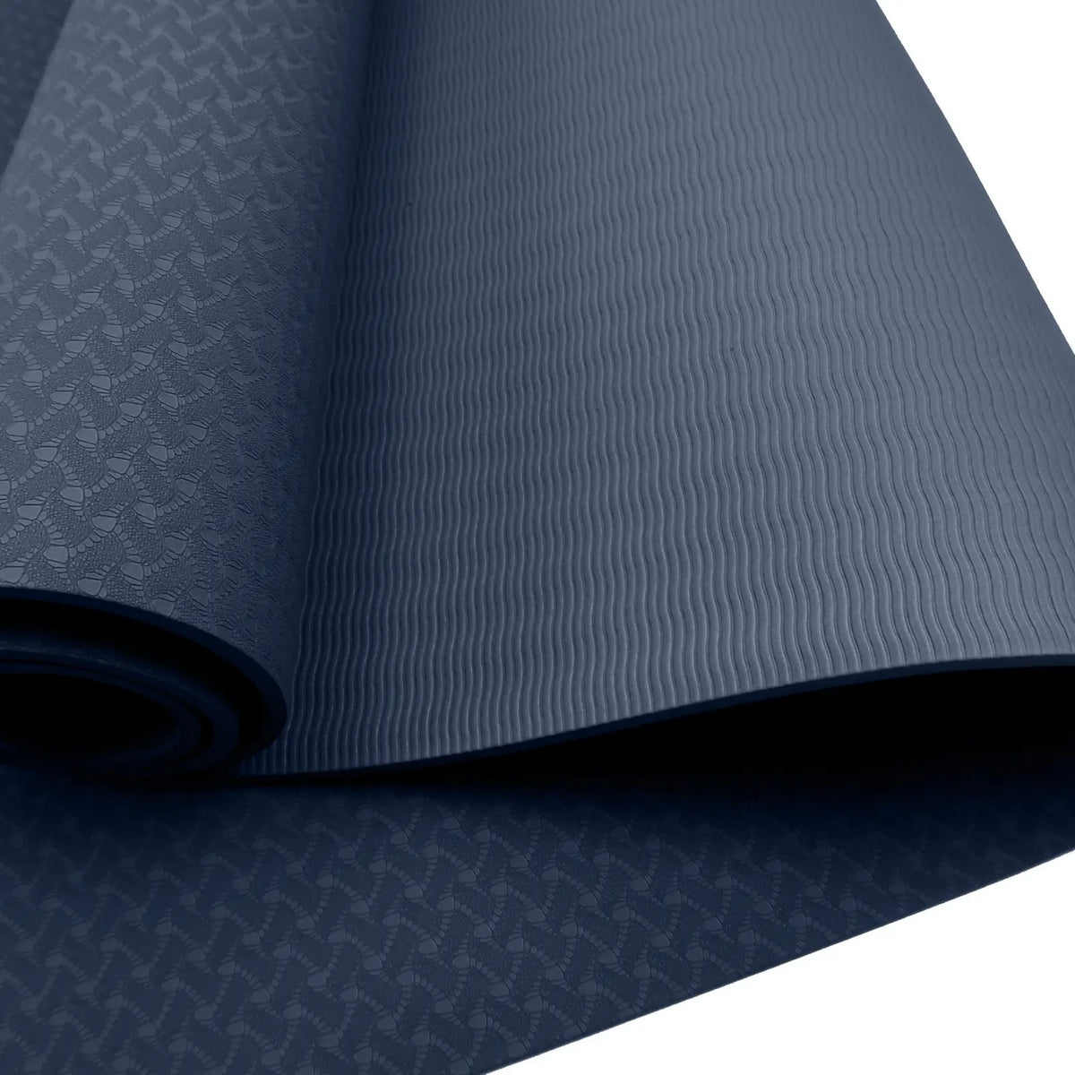 Powertrain Eco-friendly Dual Layer 6mm Yoga Mat | Navy | Non-slip Surface And Carry Strap For Ultimate Comfort And Portability - Image 4