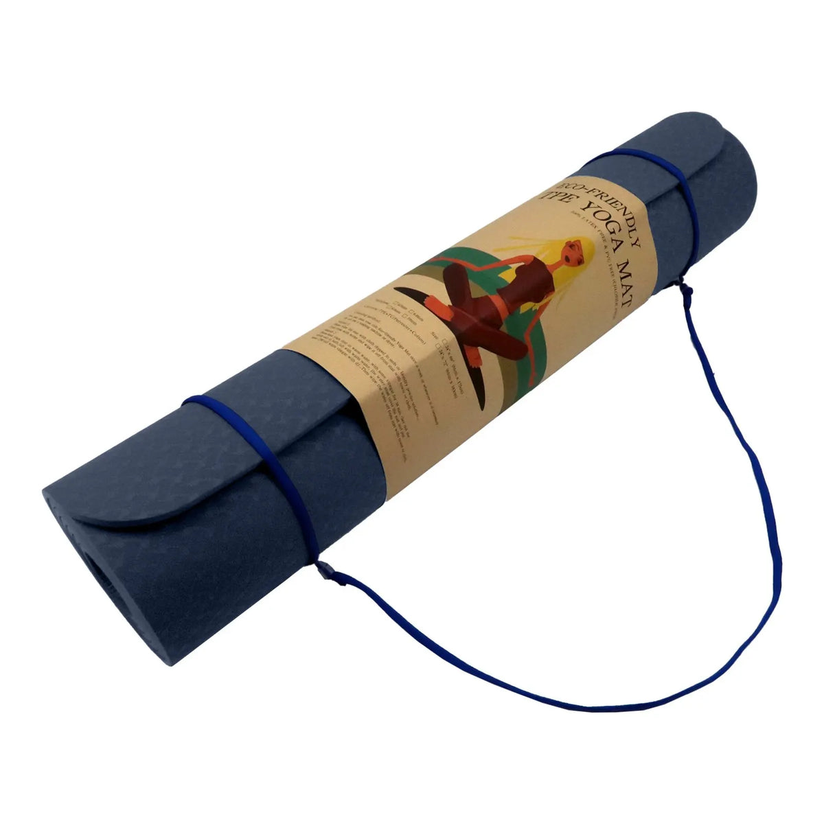 Powertrain Eco-friendly Dual Layer 6mm Yoga Mat | Navy | Non-slip Surface And Carry Strap For Ultimate Comfort And Portability - Image 5