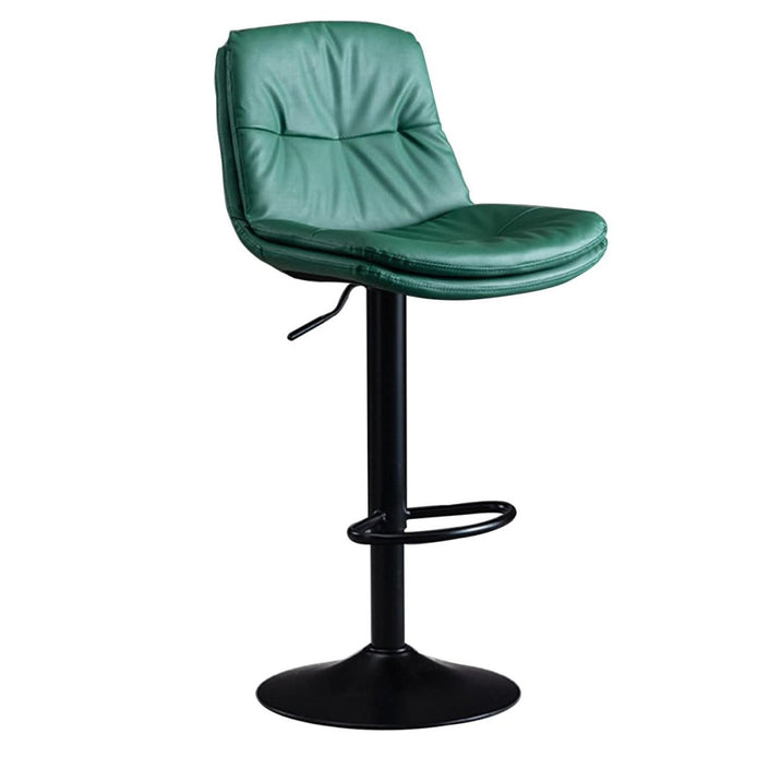 SERENITà Bar Stools Kitchen Bar Stool Leather Barstools Swivel Gas Lift Counter Chairs BS8406 Green - Image 2