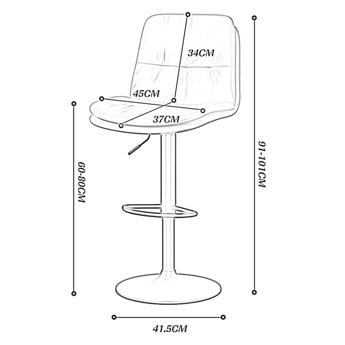 SERENITà Bar Stools Kitchen Bar Stool Leather Barstools Swivel Gas Lift Counter Chairs BS8406 Green - Image 5