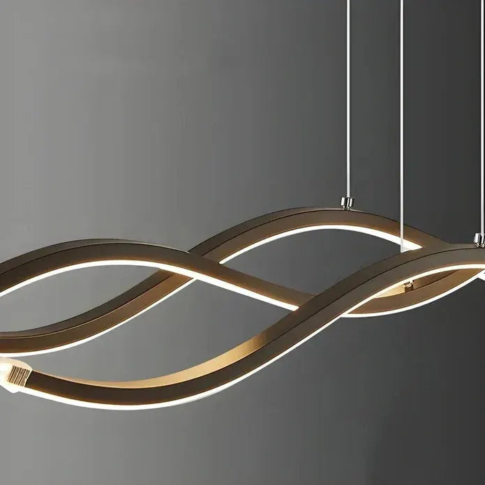 BAMDECOR A2569 1.8m Antizer Nordic Minimalist Wave Long Pendant Light (Black) - Image 4