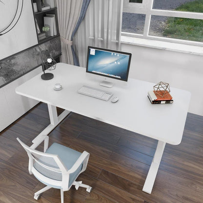 AMZ Electric Height Adjustable Standing Desk 120x60cm Sit Stand Desk Top for Home Office (White Frame + White Desktop) - Image 3