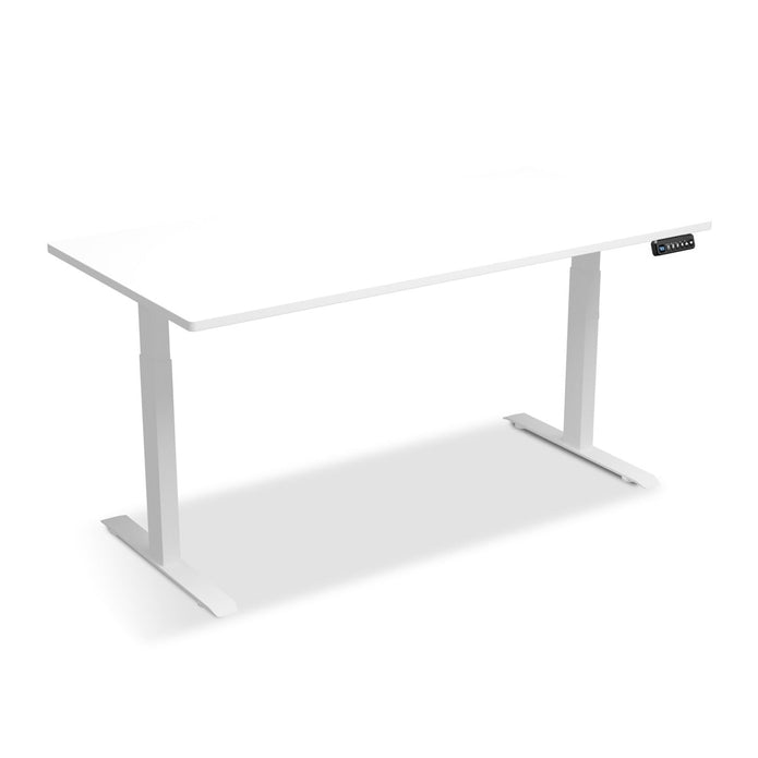 AMZ Electric Height Adjustable Standing Desk 160x80cm Sit Stand Desk Top for Home Office (White Frame + White Desktop) - Image 4