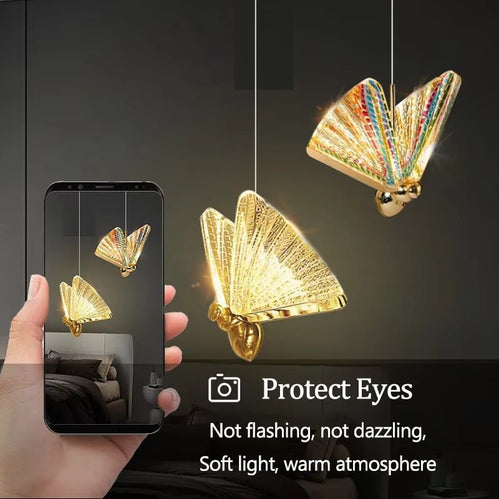 BAMDECOR LED Modern Bedroom Bedside Creative Butterfly Hanging Chandelier Light Fixtures for Stairs Nordic Decoration (12Heads) - Image 6