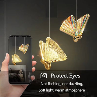 BAMDECOR LED Modern Bedroom Bedside Creative Butterfly Hanging Chandelier Light Fixtures for Stairs Nordic Decoration (12Heads) - Image 6
