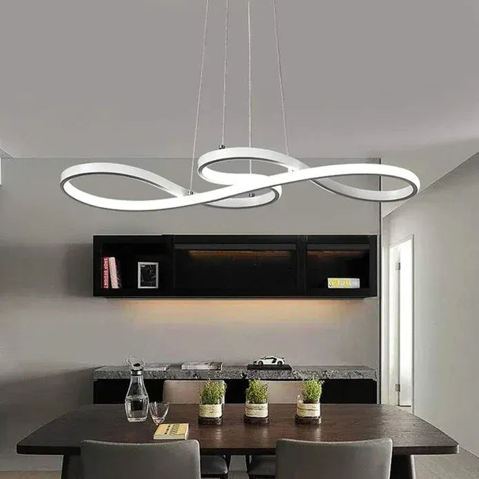 BAMDECOR A022 Modern Designer Infinity LED Chandelier Island Ceiling Pendant Light (120/150cm-Silver) - Image 2