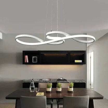 BAMDECOR A022 Modern Designer Infinity LED Chandelier Island Ceiling Pendant Light (120/150cm-Silver) - Image 3