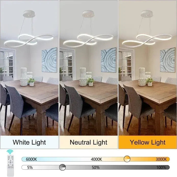 BAMDECOR A022 Modern Designer Infinity LED Chandelier Island Ceiling Pendant Light (120/150cm-Silver) - Image 5