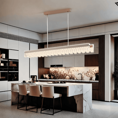 BAMDECOR A188 Nordic Dual Linear Dimmable Acrylic Kitchen Dining Table Pendant Light Minimalist Modern Lighting (Coffee) - Image 2