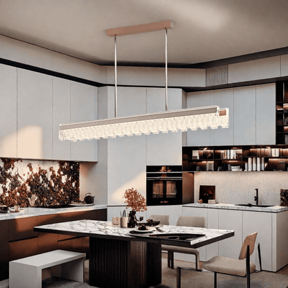 BAMDECOR A188 Nordic Dual Linear Dimmable Acrylic Kitchen Dining Table Pendant Light Minimalist Modern Lighting (Coffee) - Image 3