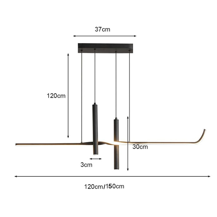BAMDECOR A206 Modern Black Scandinavian Pendant Light Table Dining Room Living Room Pendant Lighting 1.5 Meters - Image 6