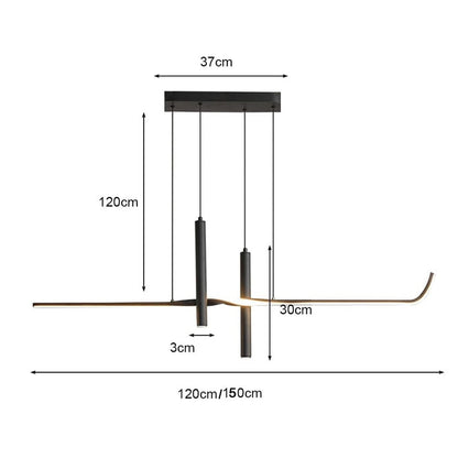 BAMDECOR A206 Modern Black Scandinavian Pendant Light Table Dining Room Living Room Pendant Lighting 1.5 Meters - Image 6