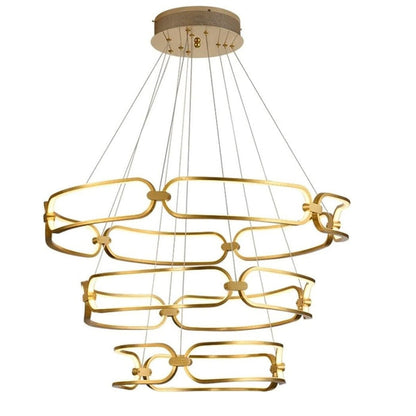 BAMDECOR A209 Colette Ceiling Chandelier Led Modern Circular Art Aluminum Light Fixture for Living Room Bedroom Indoor Decor(3 Rings) - Image 4