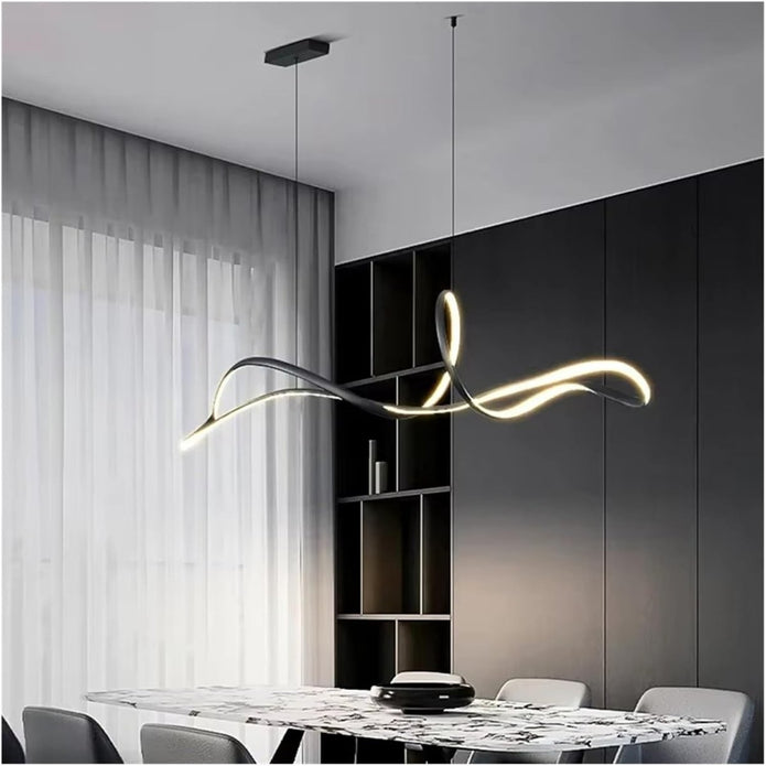 BAMDECOR A210 Modern LED Linear Pendant Lights with Dimmable LED and Adjustable Hanging Length 150cm -Black - Image 3