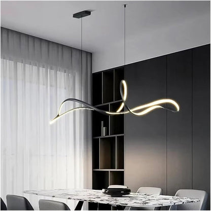 BAMDECOR A210 Modern LED Linear Pendant Lights with Dimmable LED and Adjustable Hanging Length 150cm -Black - Image 3